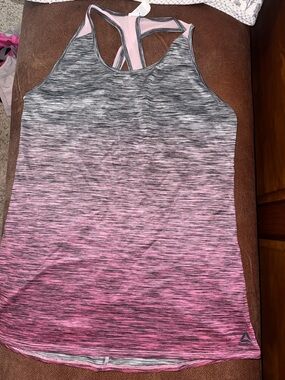 Reebok Gray to Pink Ombre Racerback Tank